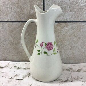 Vintage 60’s Ben Seibel Iroquois China Wild Rose 12” Beverage Pitcher Water Jug